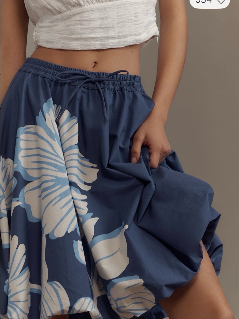 Maeve Navy Blue Floral Circle Skirt - Picture 4 of 6